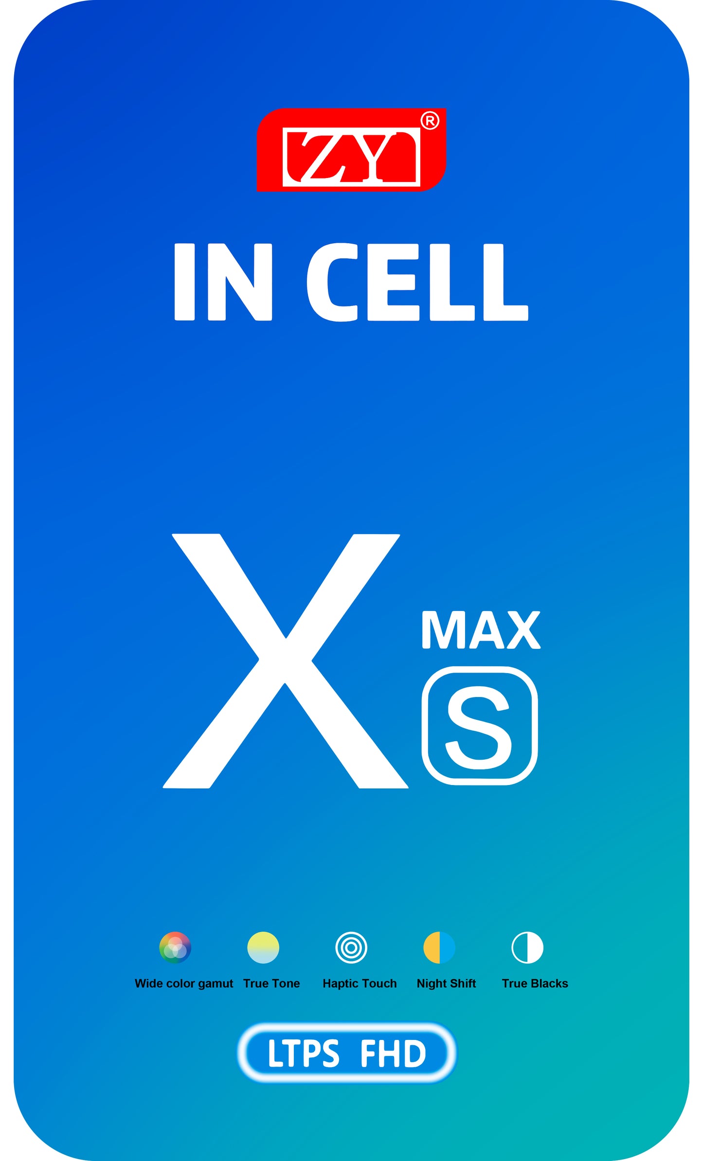 Pantalla táctil ZY para Apple iPhone XS Max, con marco, versión LCD en celda, negro.