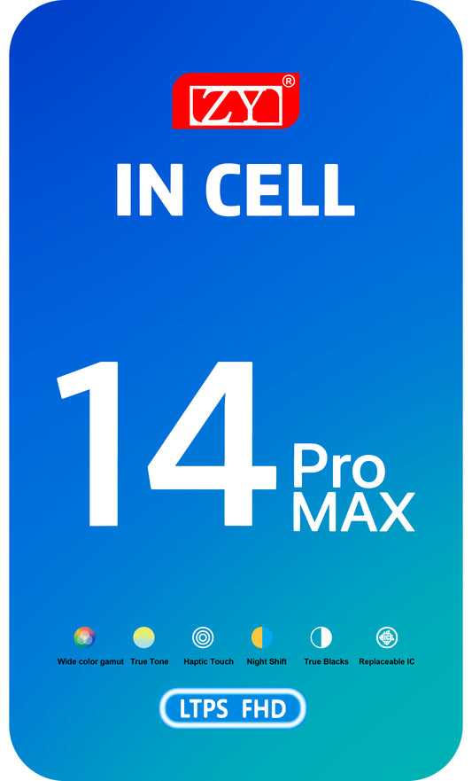ZY Pantalla Táctil para Apple iPhone 14 Pro, con Marco, In-Cell IC Versión LCD Móvil, Negro