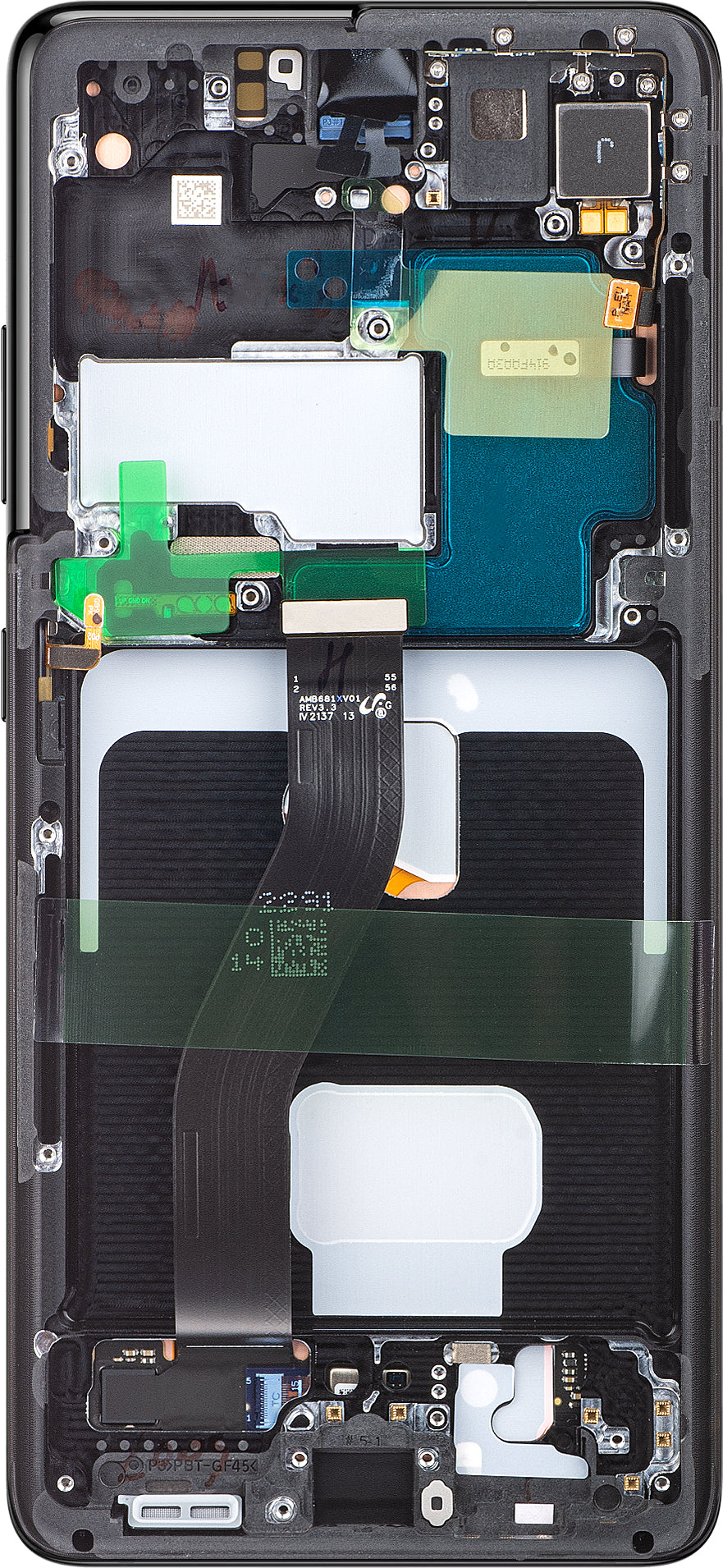 Pantalla táctil Samsung Galaxy S21 Ultra 5G G998, con marco, negra, Service Pack GH82-26035A