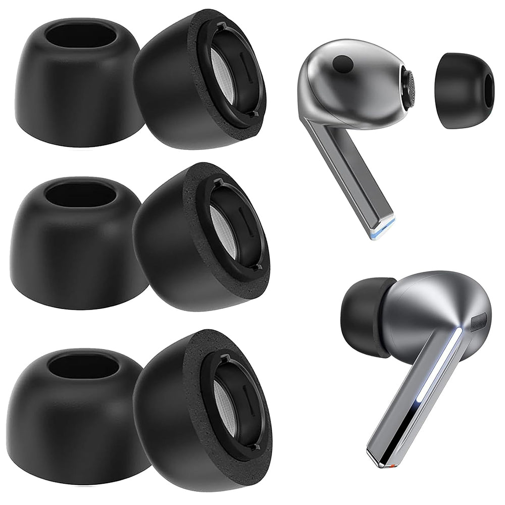 Tapones Techsuit ET3 para Samsung Galaxy Buds3 Pro, Tamaño S / M / L, Negros