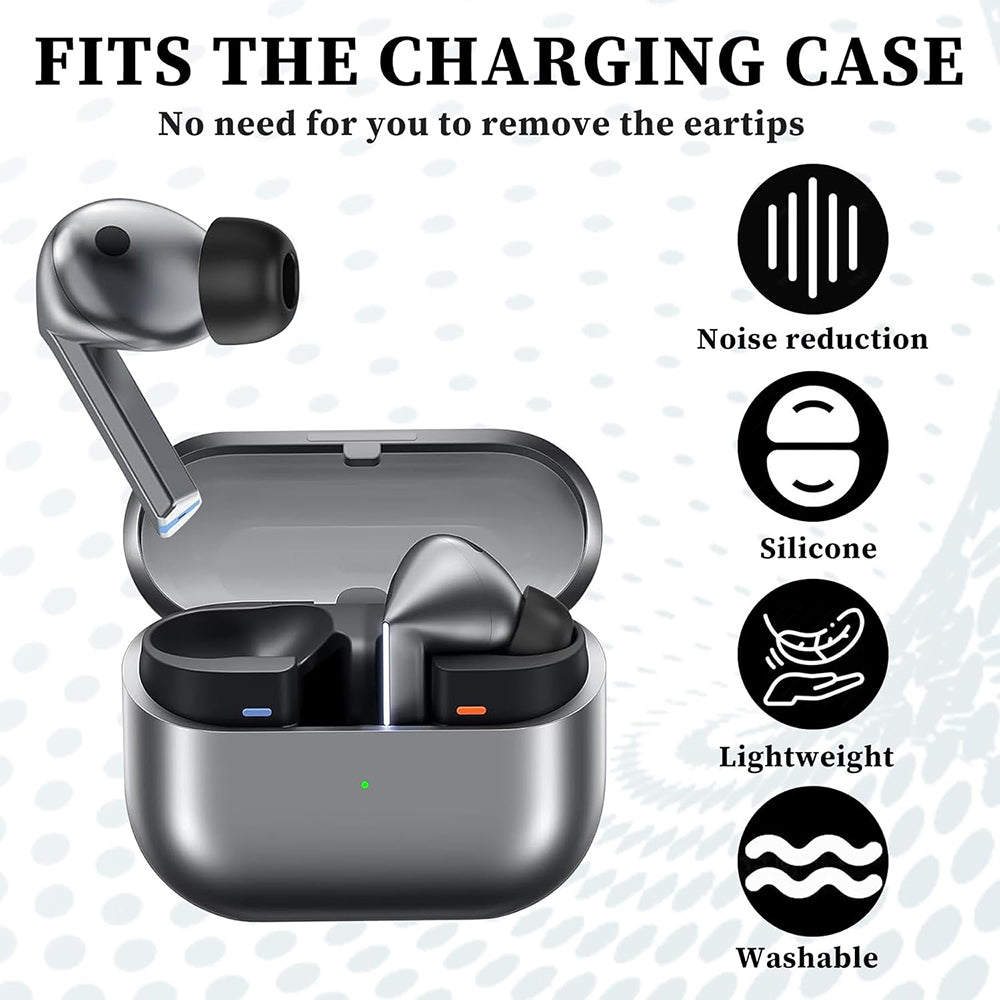 Tapones Techsuit ET3 para Samsung Galaxy Buds3 Pro, Tamaño S / M / L, Negros