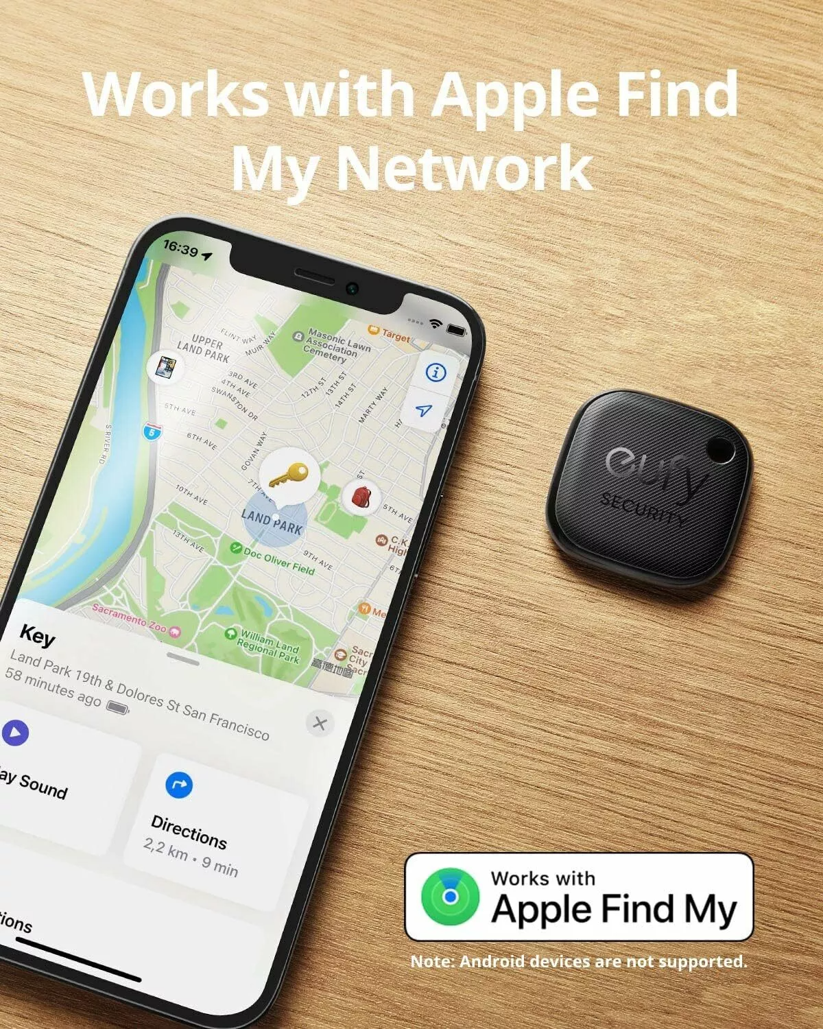 Eufy Security SmartTrack Link para iOS Series, Set de 2 piezas, Negro E87B0011