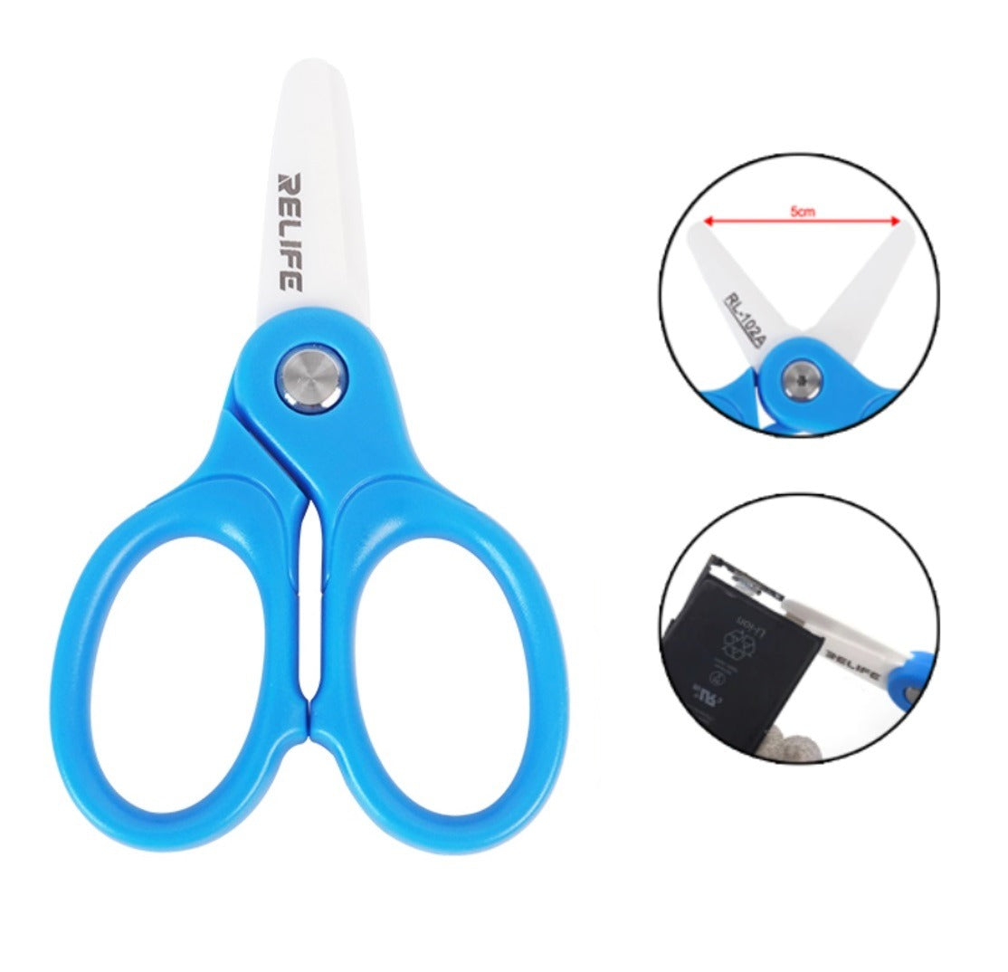 Tijeras Relife RL-102A, Cuchillas Cerámicas, Azul