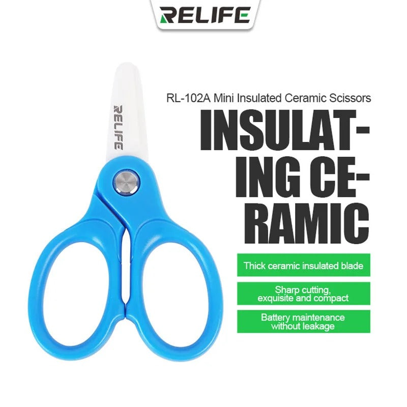 Tijeras Relife RL-102A, Cuchillas Cerámicas, Azul