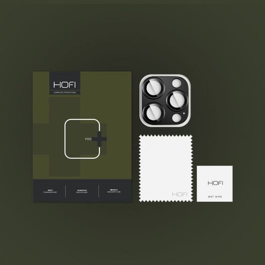 Película Protectora Cubierta Cámara Trasera HOFI Fullcam para Apple iPhone 16 Pro Max / 16 Pro, Cristal Protegido, Negro