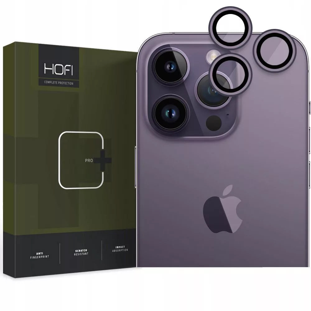 Protector de cámara trasera Tech-Protect CamRing Fit+ para Apple iPhone 14 Pro Max / 14 Pro, Cristal Templado, Morado