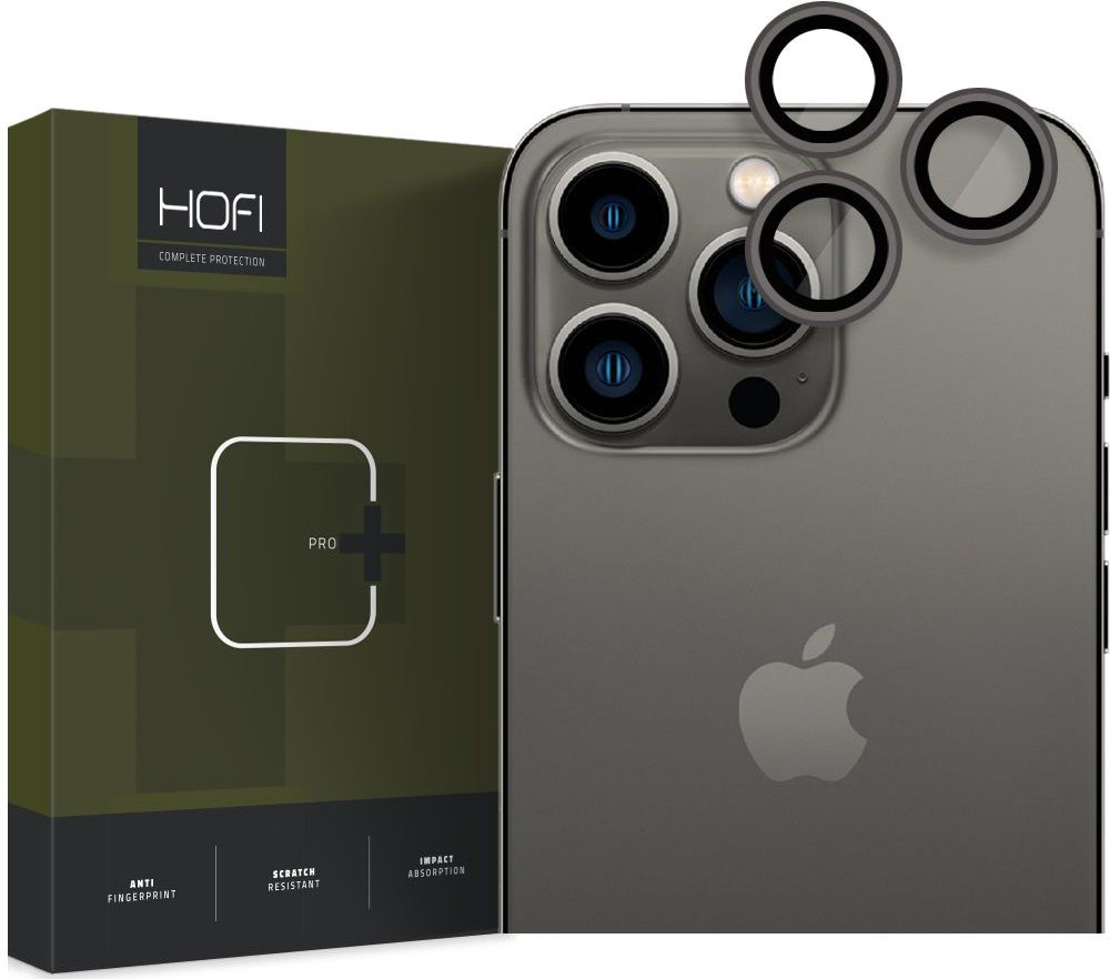 Funda protectora para la cámara trasera Tech-Protect CamRing PRO+ para Apple iPhone 14 Pro Max / 14 Pro, Cristal Templado, Negra