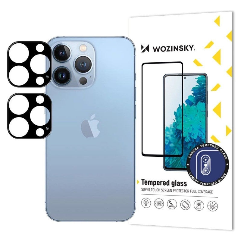 Protector de cámara trasera WZK para Apple iPhone 17 Pro, Cristal Templado, Set de 2 piezas, Negro