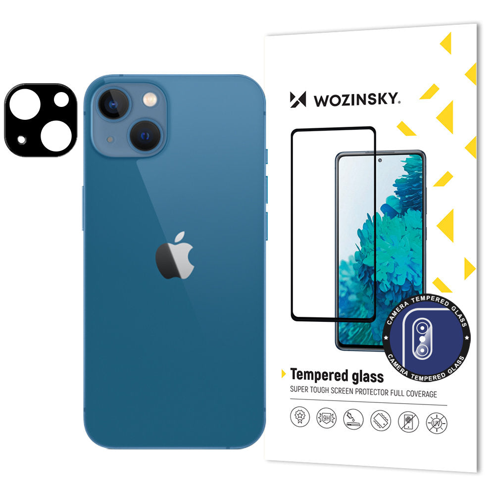 WZK Película Protectora de la Cámara Trasera para Apple iPhone 15, Cristal Protegido, Negro