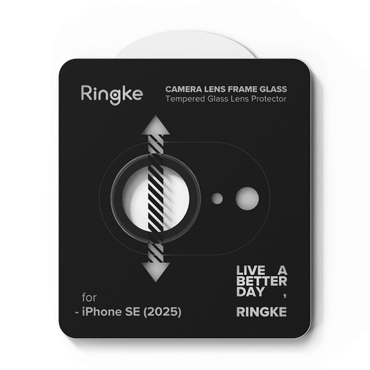 Protector de cámara trasera Ringke para Apple iPhone 16e, Cristal Templado, Set de 2 piezas, Negro.