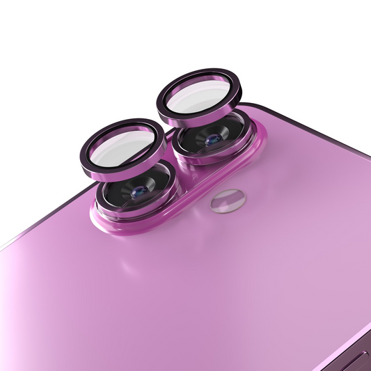 Protector de cámara trasera Etteri para Apple iPhone 16 Plus / 16, vidrio templado, rosa