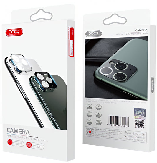 Protector de cámara trasera XO Design 3D para Apple iPhone 12 Pro Max, vidrio templado, negro