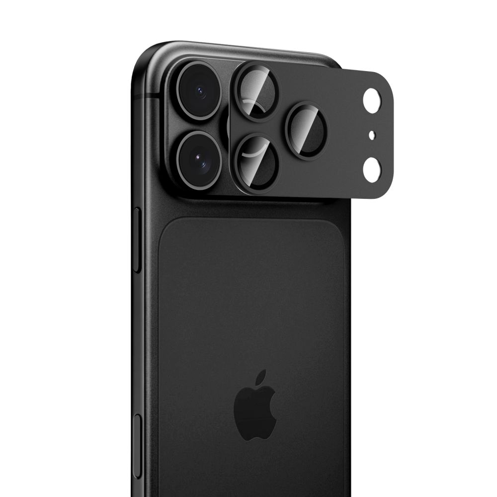 Protector de cámara trasera Tech-Protect CamFull Fit+ para Apple iPhone 18 Pro, vidrio templado, negro