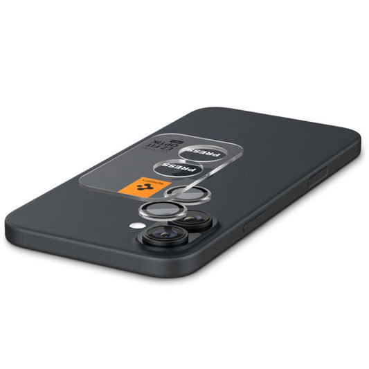Spigen EZ FIT Película Protectora Cámara Trasera para Apple iPhone 16 Plus / 16, Cristal Protegido, Set 2 piezas, Transparente AGL07921