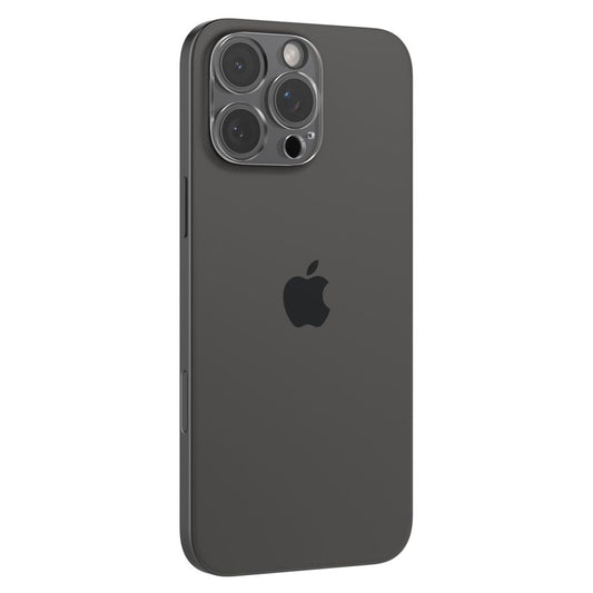 Spigen Optik Película Protectora de la Cámara Trasera para Apple iPhone 15 Pro Max / 15 Pro, Protección de Cristal, Pegamento Completo, Set 2 piezas, Transparente