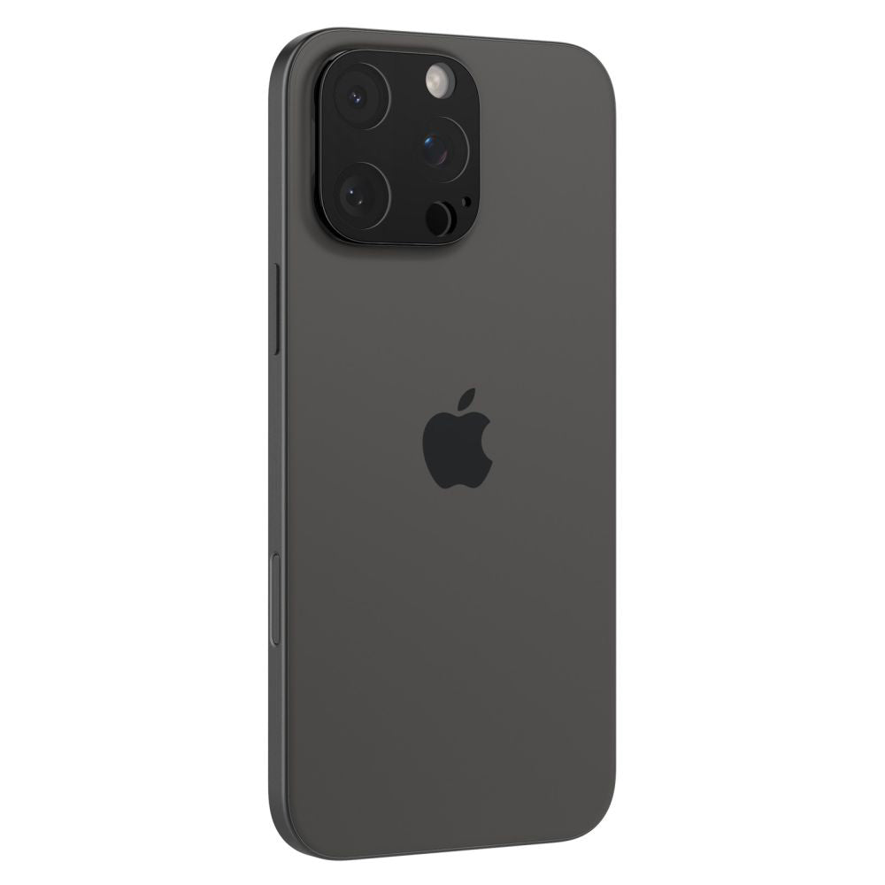 Spigen Optik Película Protectora de la Cámara Trasera para Apple iPhone 15 Pro Max / 15 Pro, Protección de Cristal, Pegamento Completo, Set 2 piezas, Negro AGL05273