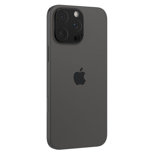 Spigen Optik Película Protectora de la Cámara Trasera para Apple iPhone 15 Pro Max / 15 Pro, Protección de Cristal, Pegamento Completo, Set 2 piezas, Negro AGL05273