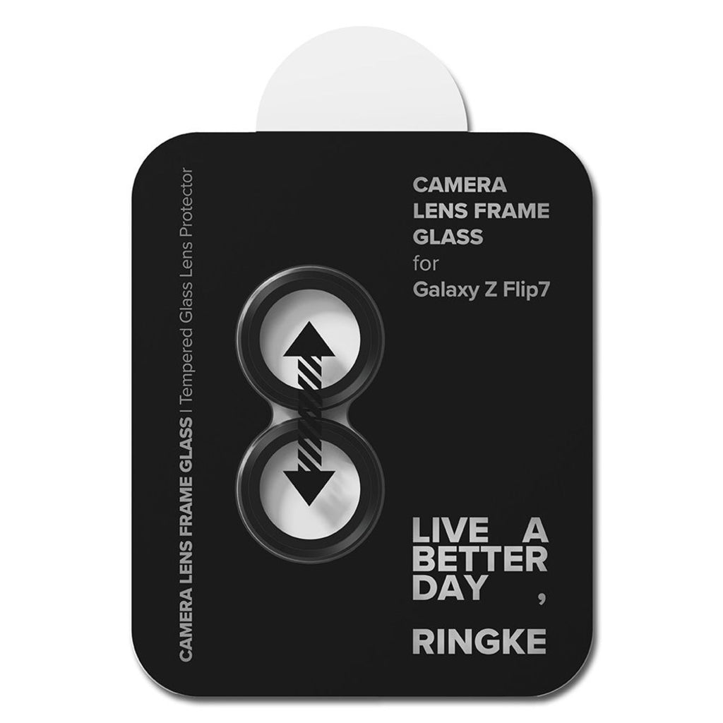 Protector de cámara trasera Ringke para Samsung Galaxy Z Flip7 F766, Cristal Templado, Set de 2 piezas, Negro