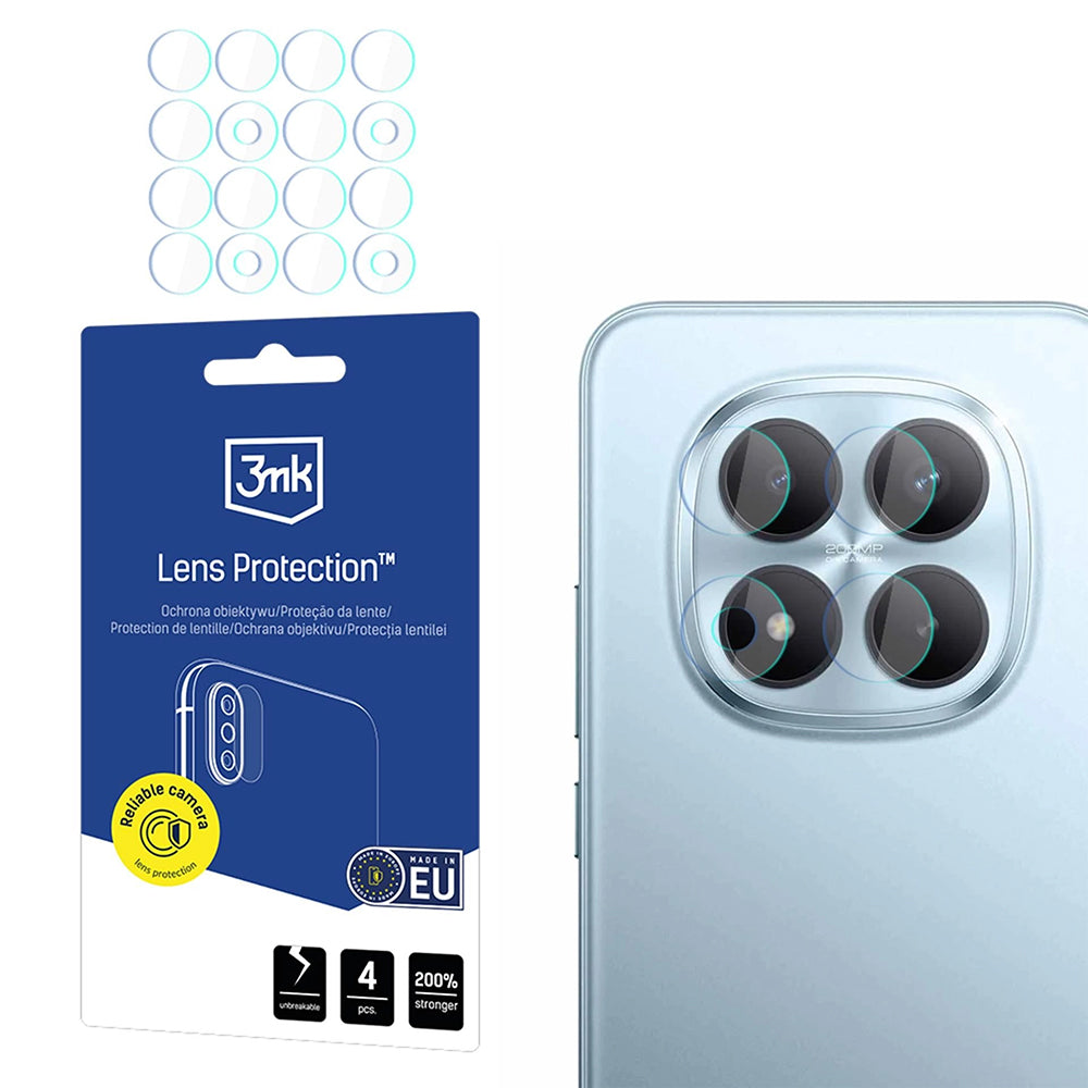 Protector de cámara trasera 3MK Protection para Xiaomi Redmi Note 15 Pro 5G, Cristal Flexible, Set de 4 piezas, Transparente