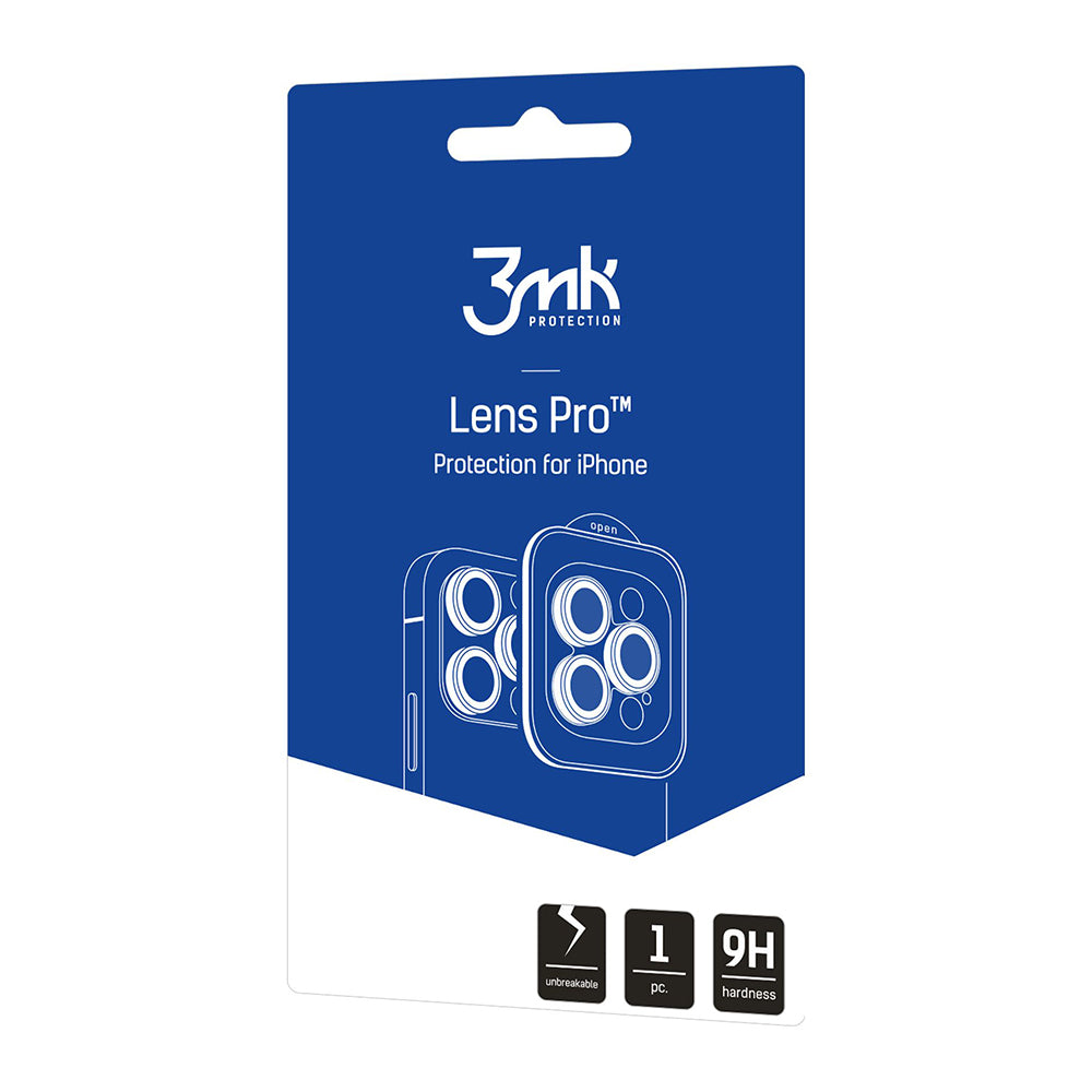 Protector de pantalla para cámara trasera 3MK Protection Pro para Apple iPhone 18 Pro / 18 Pro Max, vidrio templado, plateado