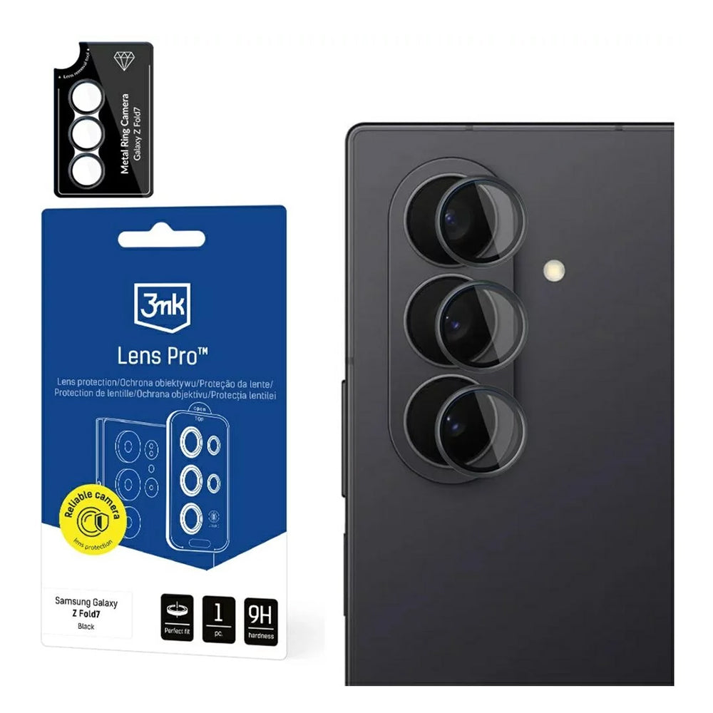 Protector de pantalla para cámara trasera 3MK Protection Pro para Samsung Galaxy Z Fold7 F966, vidrio templado, transparente