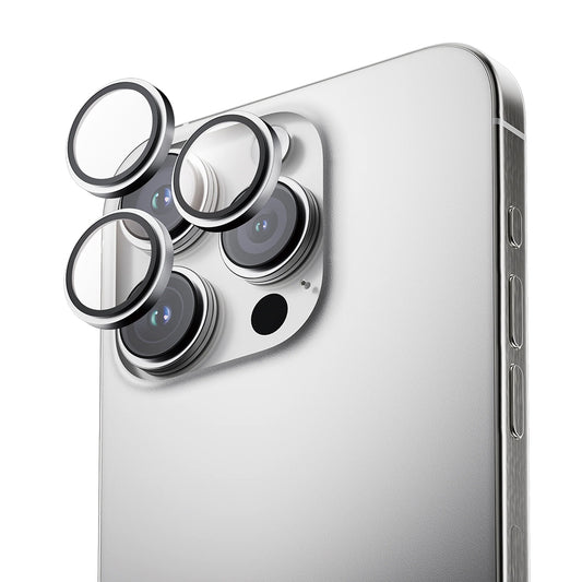 Protector de pantalla para cámara trasera Anank AR para Apple iPhone 16 Pro Max / 16 Pro, vidrio templado, plateado