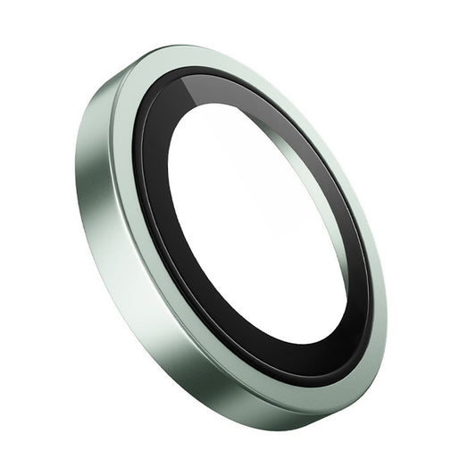 Protector de cámara trasera Blueo Metal Frame para Apple iPhone 15 Plus / 15, vidrio templado, verde