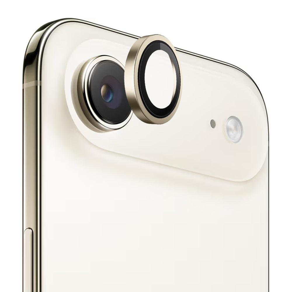 Protector de cámara trasera Blueo Metal Frame para Apple iPhone 17 Air, Cristal Templado, Dorado
