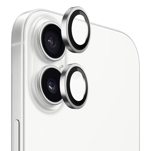 Funda protectora para cámara trasera Blueo Metal Frame para Apple iPhone 17, Cristal Templado, Plateada