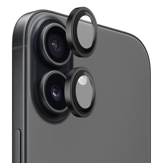Funda protectora de cámara trasera Blueo Metal Frame para Apple iPhone 17, Cristal Templado, Negra