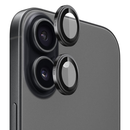 Funda protectora de cámara trasera Blueo Sapphire Crystal para Apple iPhone 17, Cristal Templado, Negra