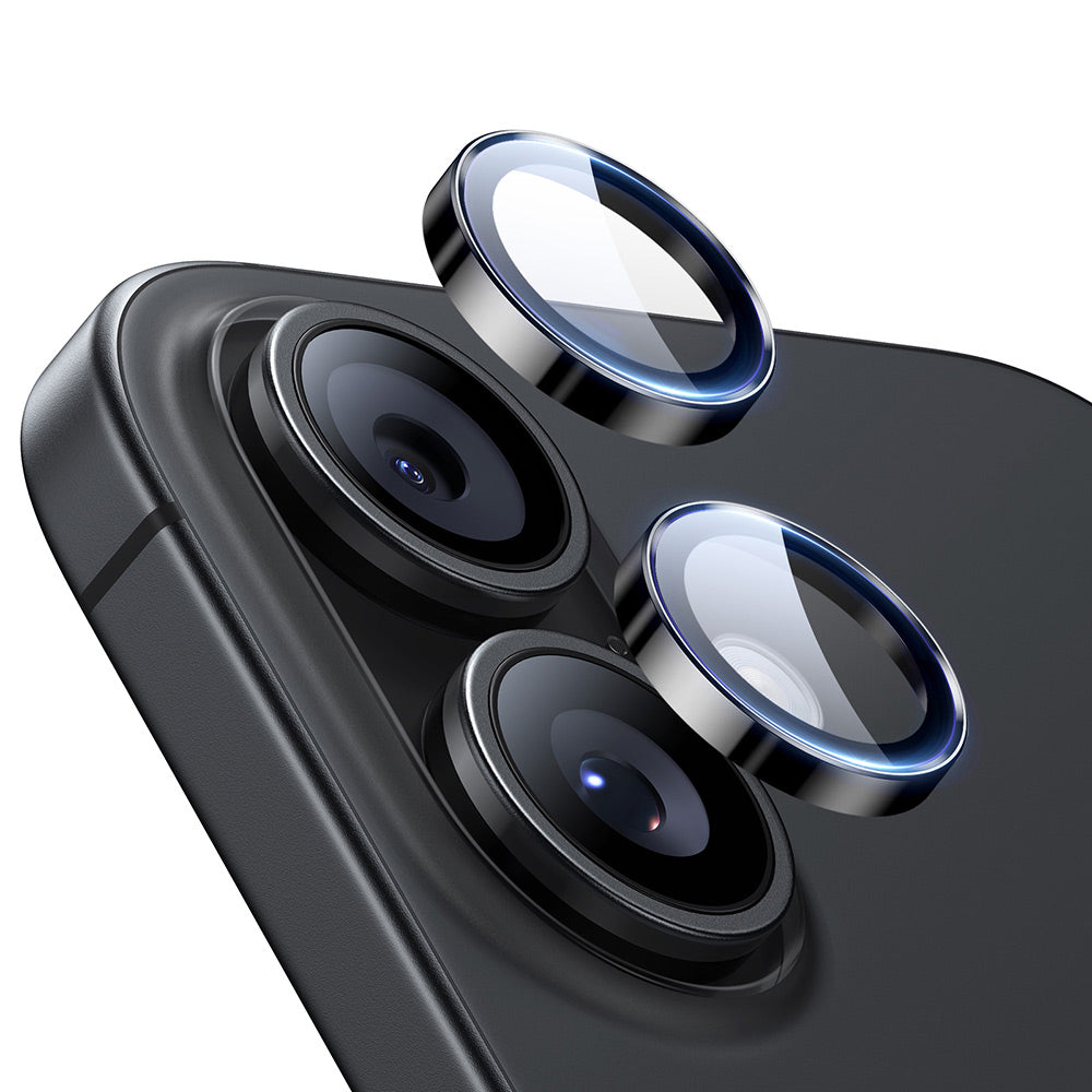 Protector de cámara trasera ESR Armorite para Apple iPhone 17 / 16 Plus / 16, Cristal Templado, Negro