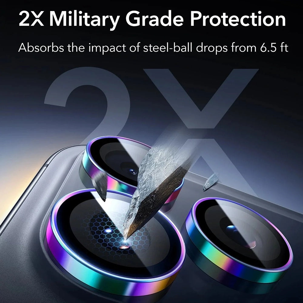 Protector de cámara trasera ESR Armorite para Apple iPhone 17 Pro Max / 17 Pro / 16 Pro Max / 16 Pro, Cristal Templado, Multicolor