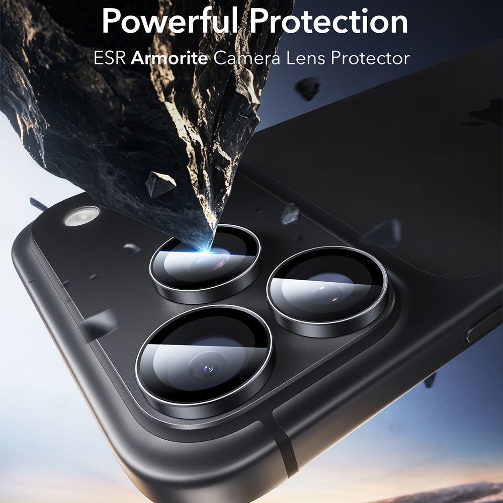 Protector de cámara trasera ESR Armorite para Apple iPhone 18 Pro / 18 Pro max, vidrio templado, juego de 2 piezas, negro