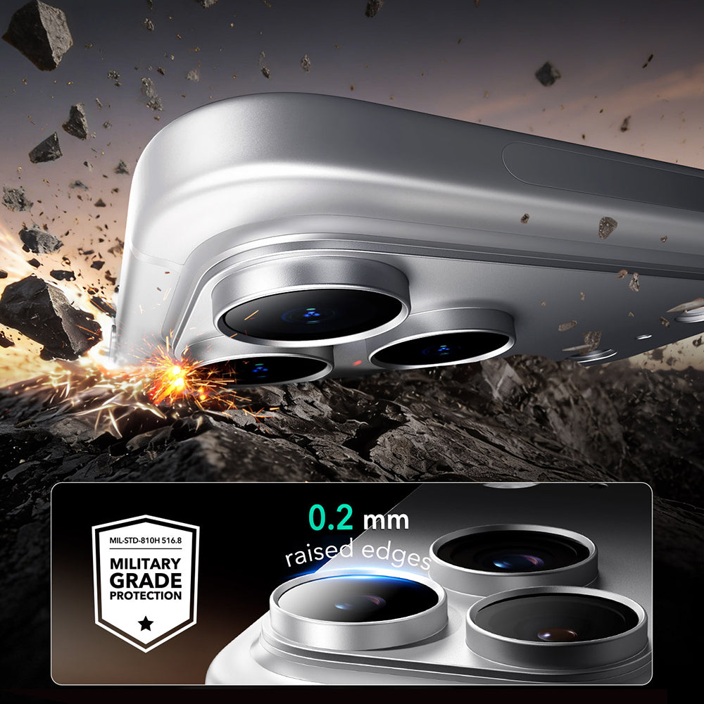 Protector de pantalla para cámara trasera ESR Armorite Pro para Apple iPhone 18 Pro, vidrio templado, plateado
