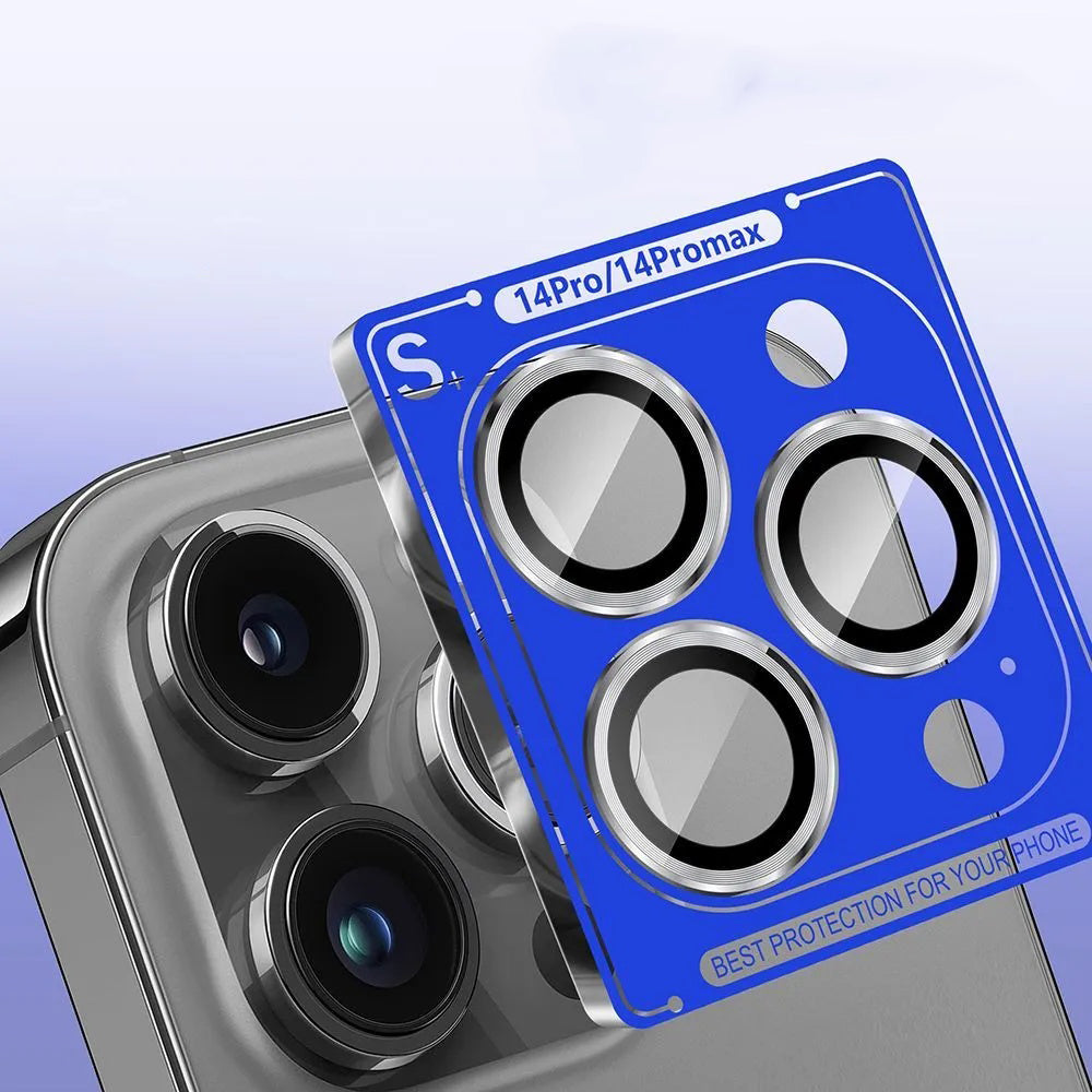 Protector de cámara trasera Lito S+ para Apple iPhone 14 Pro, vidrio templado, plateado