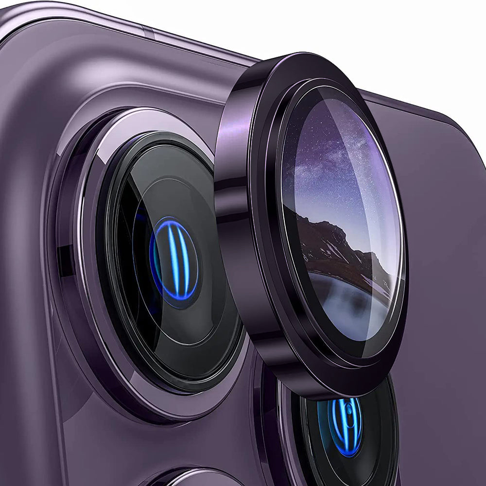 Protector de cámara trasera Lito S+ para Apple iPhone 14 Pro, vidrio templado, morado