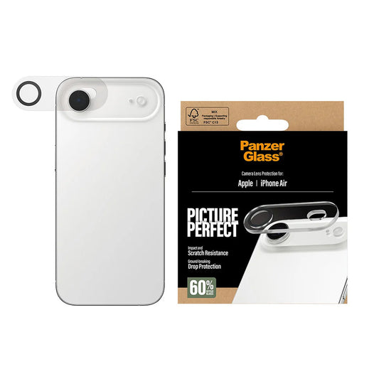 Protector de cámara trasera PanzerGlass PicturePerfect para Apple iPhone 17 Air, Cristal Templado, Transparente.