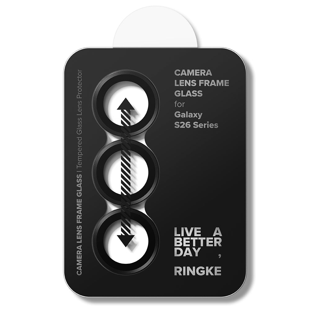 Protector de cámara trasera Ringke para Samsung Galaxy S26 Plus S947 / S26, Cristal Templado, Set de 2 piezas, Negro