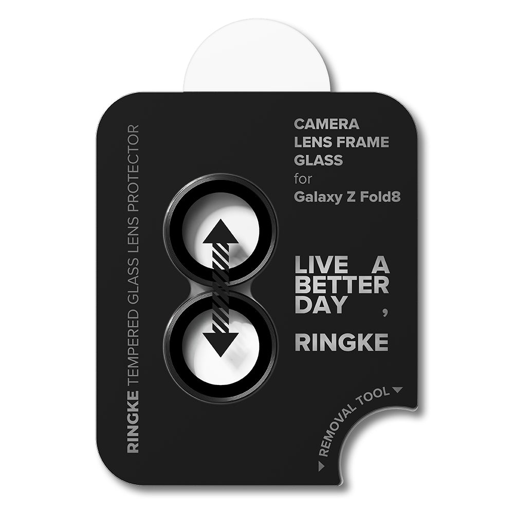 Protector de cámara trasera Ringke para Samsung Galaxy Z Fold8 F971, vidrio templado, juego de 2 piezas, negro