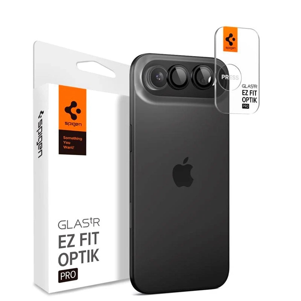 Protector de cámara trasera Spigen GlastR EZ FIT Optik Pro para Apple iPhone 17 Air, Cristal Templado, Set de 2 piezas, Negro AGL09863