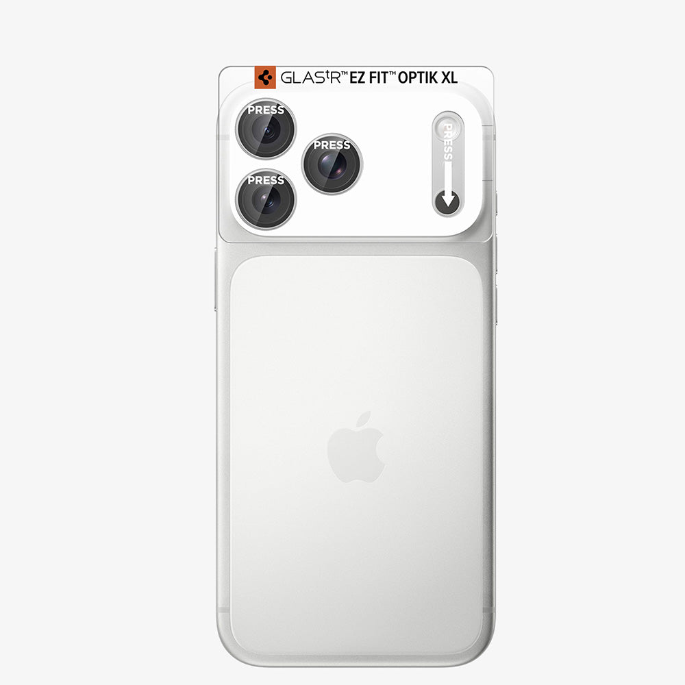 Protector de cámara trasera Spigen GlastR EZ FIT Optik Pro XL para Apple iPhone 18 Pro Max, vidrio templado, plateado AGL12042