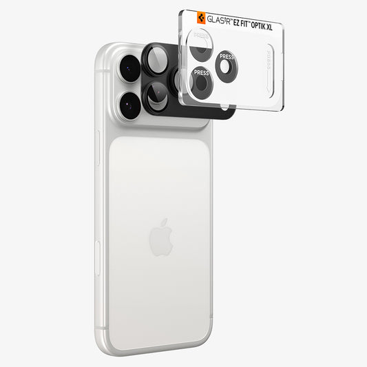 Protector de cámara trasera Spigen GlastR EZ FIT Optik Pro XL para Apple iPhone 18 Pro, vidrio templado, gris oscuro AGL12035