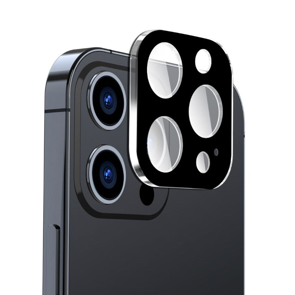 Protector de pantalla para cámara trasera Techsuit para Apple iPhone 15 Pro Max / 15 Pro, vidrio templado, negro
