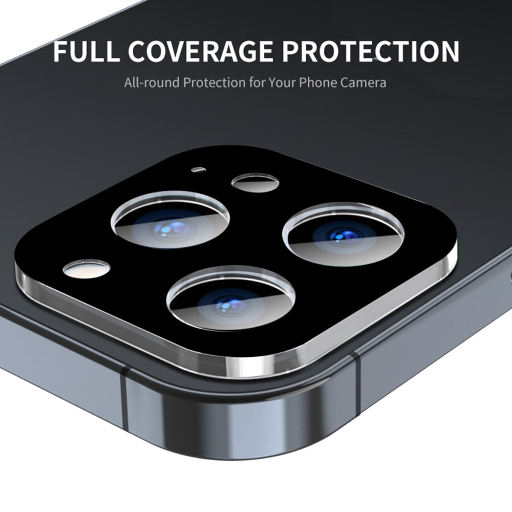 Protector de pantalla para cámara trasera Techsuit para Apple iPhone 15 Pro Max / 15 Pro, vidrio templado, negro