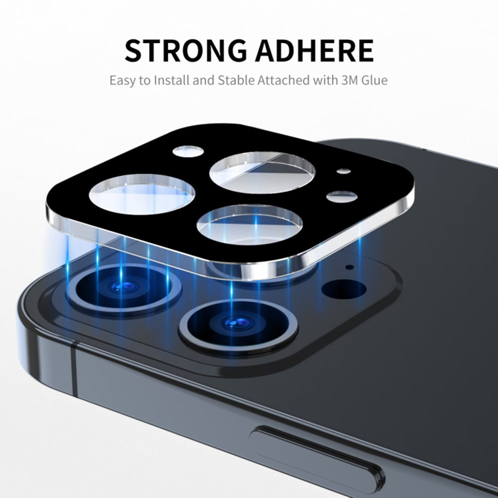 Protector de pantalla para cámara trasera Techsuit para Apple iPhone 15 Pro Max / 15 Pro, vidrio templado, negro
