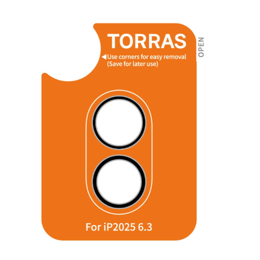 Protector de cámara trasera Torras Lensguard para Apple iPhone 17, Cristal Templado, Negro