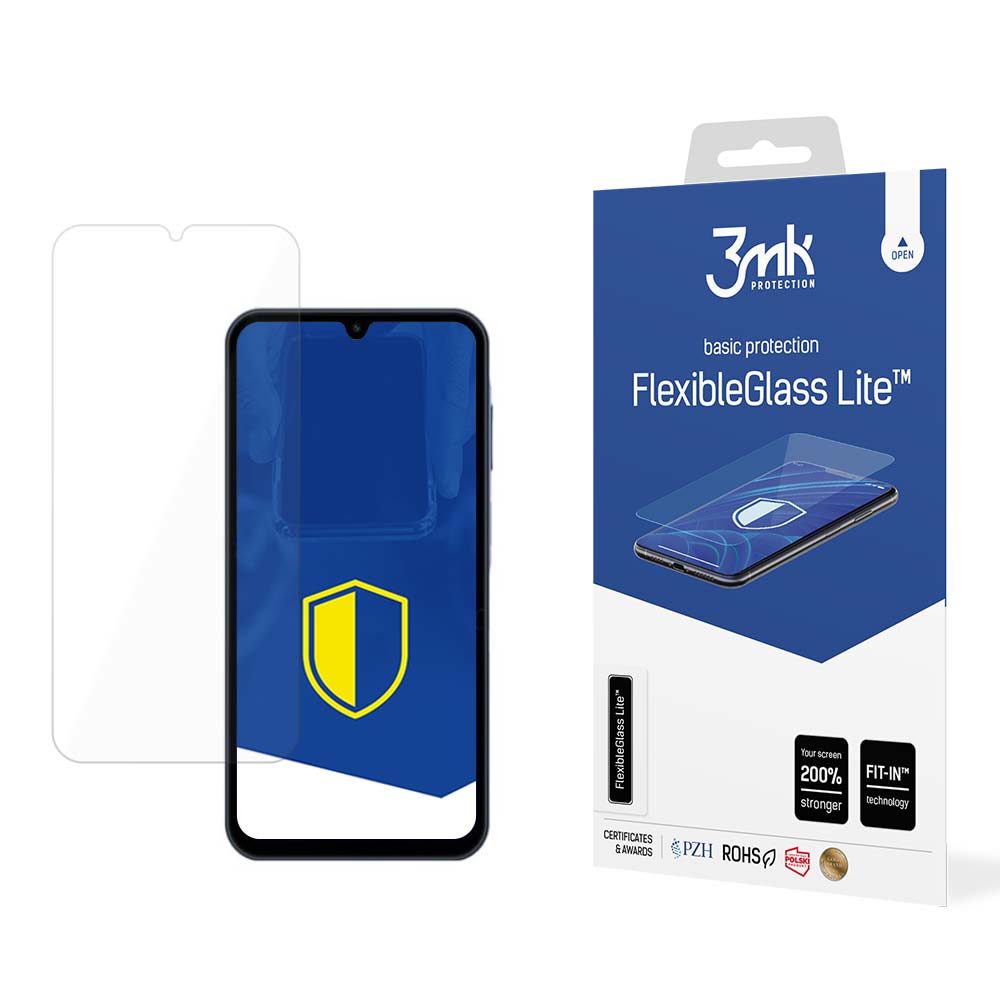 Protector de pantalla 3MK FlexibleGlass Lite para Samsung Galaxy A15 5G A156 / A15 A155 / A25 A256, Vidrio Flexible, Pegamento Completo