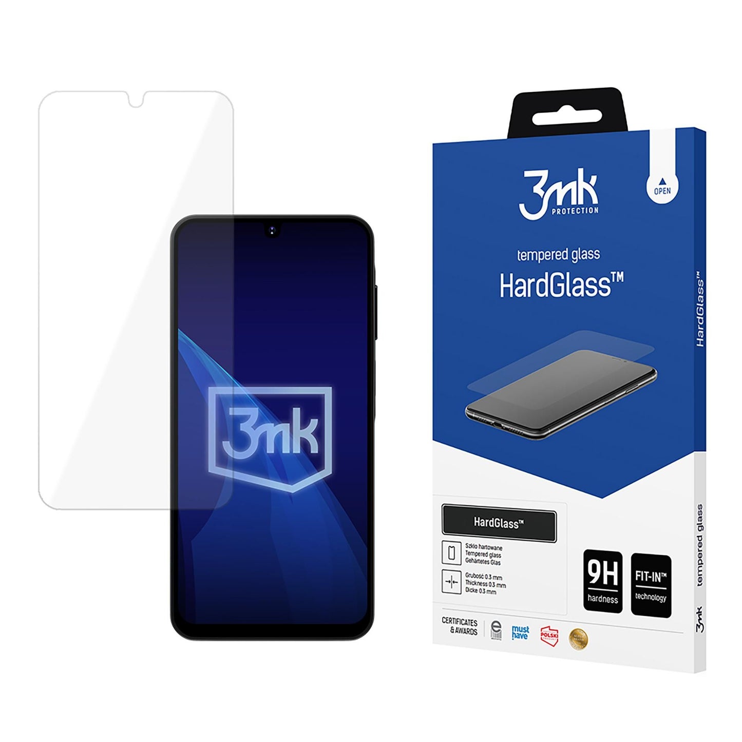 Protector de pantalla 3MK HardGlass para Samsung Galaxy A17 4G / A17 5G / A16 5G A166 / A16 4G A165, Cristal Templado, Full Glue