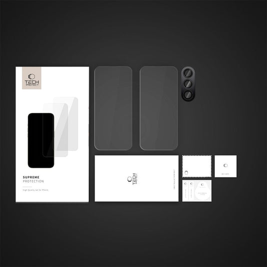 Tech-Protect Supreme Película Protectora de Pantalla Trasera y Cámara para Samsung Galaxy S24 FE S721, Protección de Cristal, Pegado Completo, 2.5D